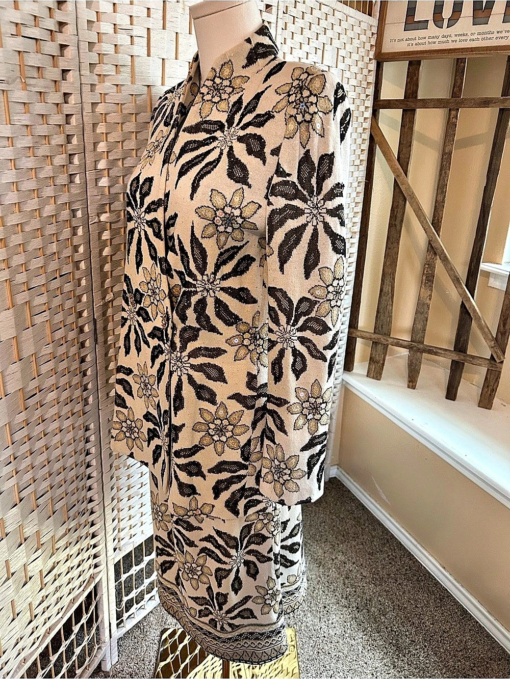 ST. JOHN EVENING by Marie Gray Floral Skirt 2 Piece Suit Set Jacket Blazer Top